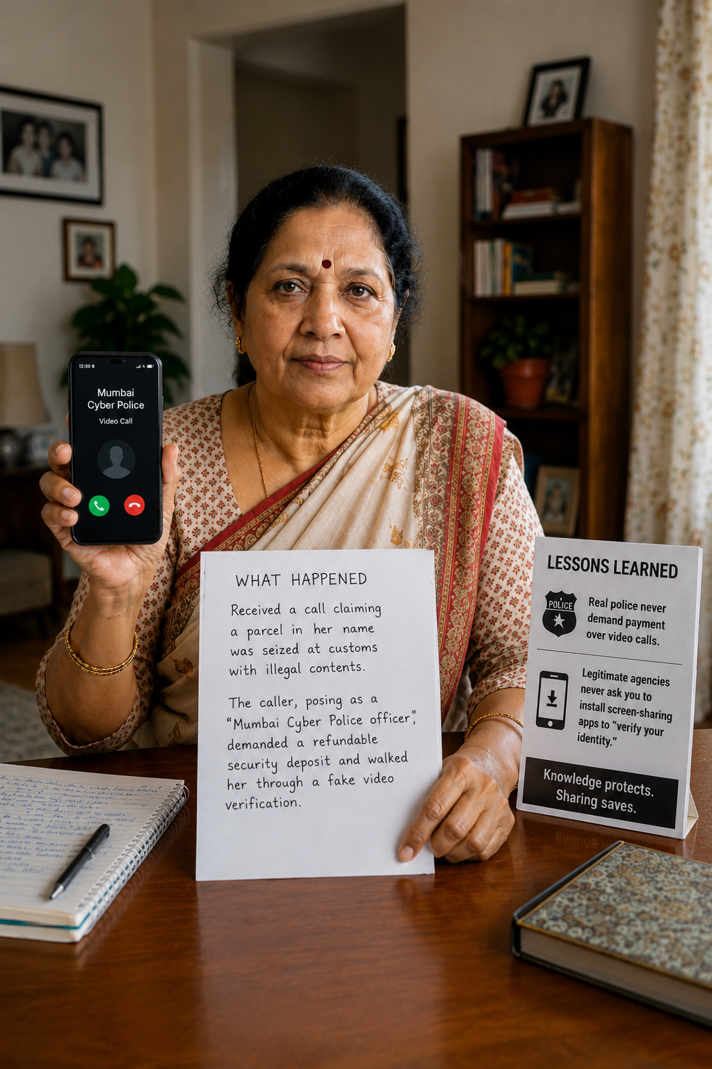 Portrait of Sunita Verma, cyber fraud survivor