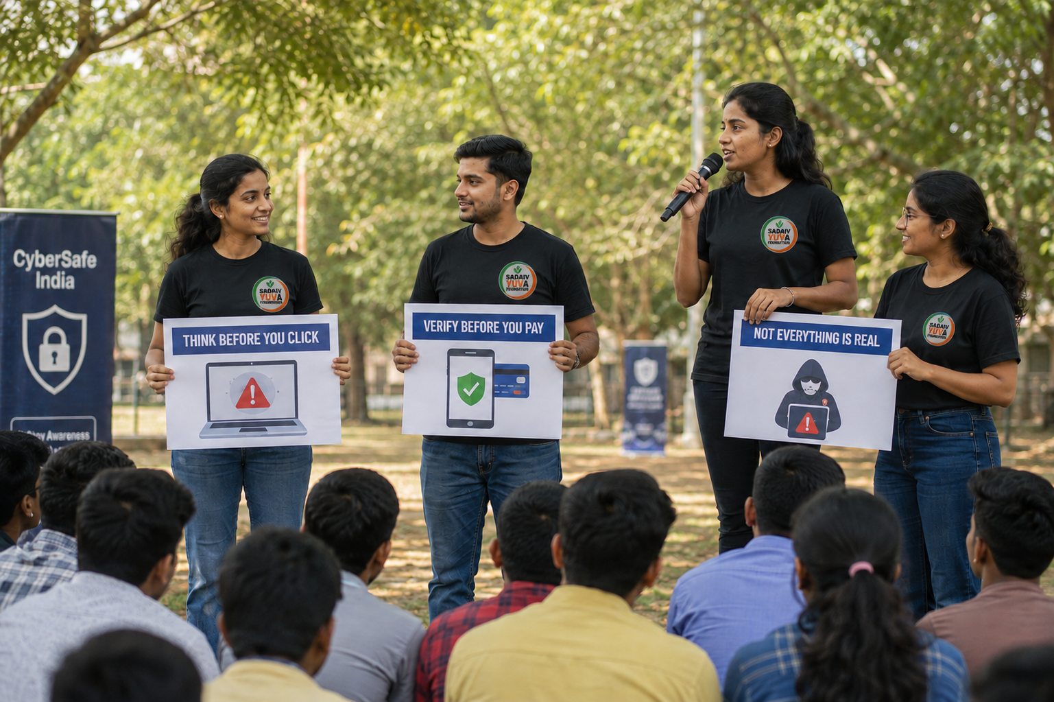 Volunteers with donation boxes