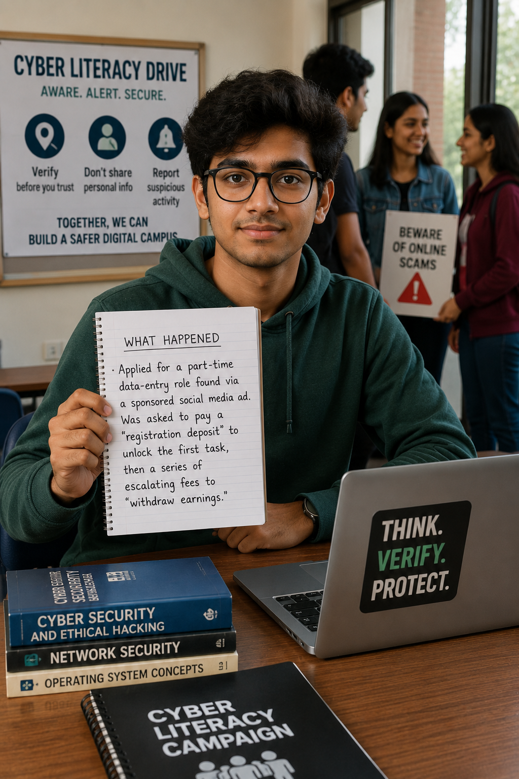 Portrait of Arjun Thakur, cyber fraud survivor